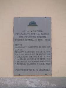 Gravestone to the fallen of the fraction of Pontetetto