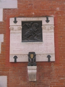 Commemorative plaque to war victims from the district of Pelleria