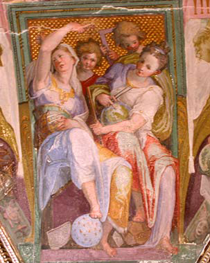 Affresco all'interno: Astrologia e Geometria, particolare.