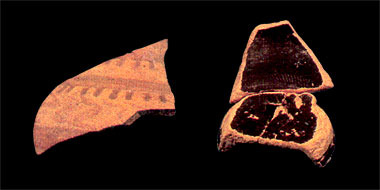 San Romano in Garfagnana, frammenti di ceramica a vernice nera e a fasce rosse