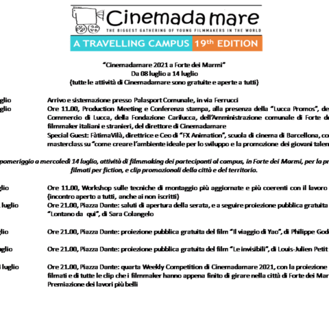 Programma Forte dei Marmi 2021 / 2021 Forte dei Marmi Programme