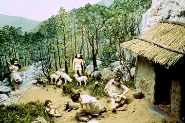 Viareggio, scena di vita ambientata a candalla durante la Media età del Bronzo, Diorama