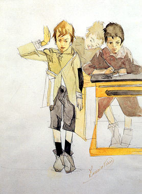 Viareggio, collezione Varraud, a scuola, di Lorenzo Viani, 1920