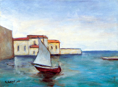 Viareggio, donazione Lucarelli, marina, Carlo Carrà, 1962