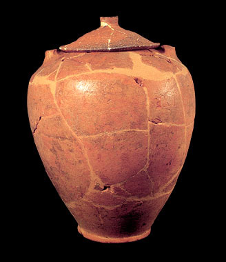 Pietrasanta, anfora cinerario con coperchio, I sec. d.C., dalla necropoli romana di Crocialetto (Pietrasanta)