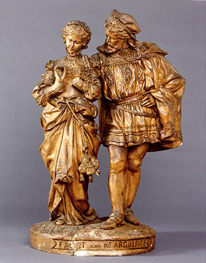 Coreglia Antelminelli, Faust and Marguerite, modello in gesso laccato, sec. XIX