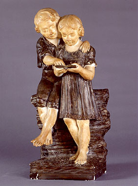 Coreglia Antelminelli, Bimbe che leggono, realizzato da Giuseppe Cassettari, sec. XIX