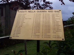 Parco dei Caduti, targa in ricordo dei Caduti della seconda guerra mondiale