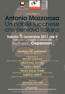Convegno "Antonio Mazzarosa, il nobile lucchese che pensava italiano" / Meeting "Antonio Mazzarosa, il nobile lucchese che pensava italiano. Memoria e attualità a un secolo e mezzo dalla scomparsa"