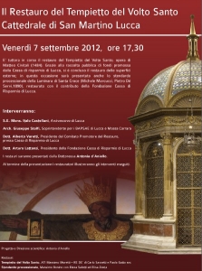 Presentazione del restauro del Tempietto del Volto Santo / Presentation of the Restoration work of "Tempietto del Volto Santo"