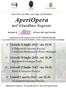 AperiOpera- Incontri introduttivi al festival pucciniano / AperiOpera - introductory presentations to the Puccini festival