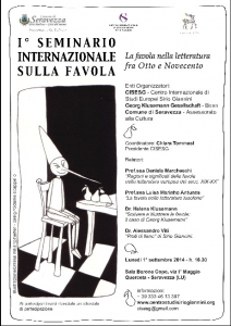 Primo seminario internazionale sulla favola per adulti nella letteratura fra 800 e 900