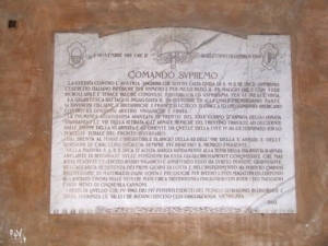 Lapide con Bollettino della Vittoria / Plaque with Bollettino della Vittoria