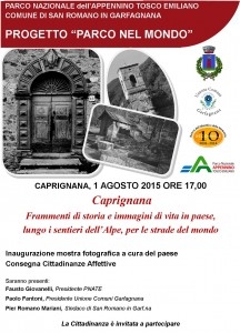 “Caprignana – Frammenti di storia e immagini di vita in paese, lungo i sentieri dell’Alpe, per le strade del mondo” / “Caprignana – Fragments of history and images of village life, along the Alpine trails, the roads of the world”